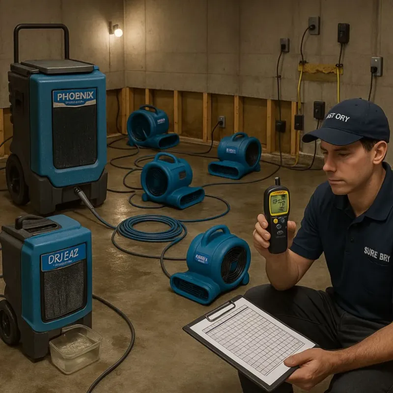 Structural Drying and Dehumidification process in Campanilla, PR